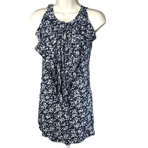 Kariss Super Cute Dress ~ Dark Blue & White ~ Sleeveless ~ Sz S ~ Rayon